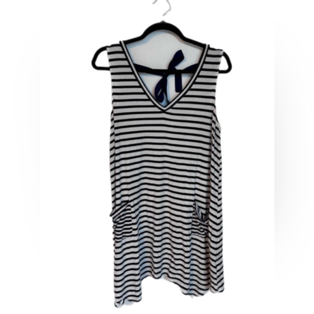 Trixxi Sleeveless Stripes Ribbon Tunic Size Medium